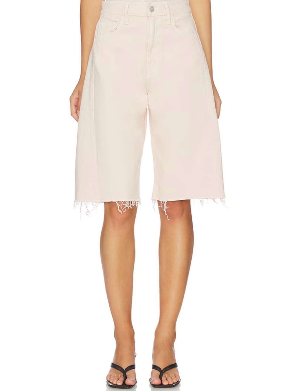 MOTHER Pale Pink High-Rise Raw Hem Bermuda Shorts size 32 nwt